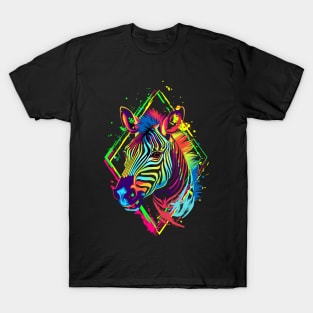 Zebra Colorful Art T-Shirt